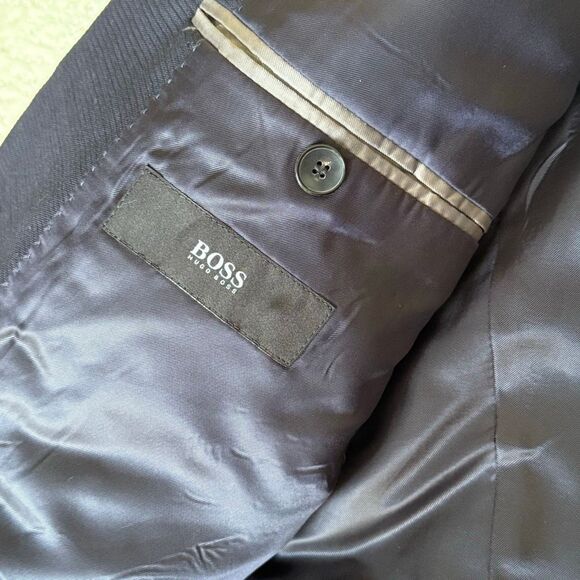 BOSS Hugo Boss Navy Blue Wool Sport Jacket Blazer Suit Separates - US 42R - Picture 6 of 16